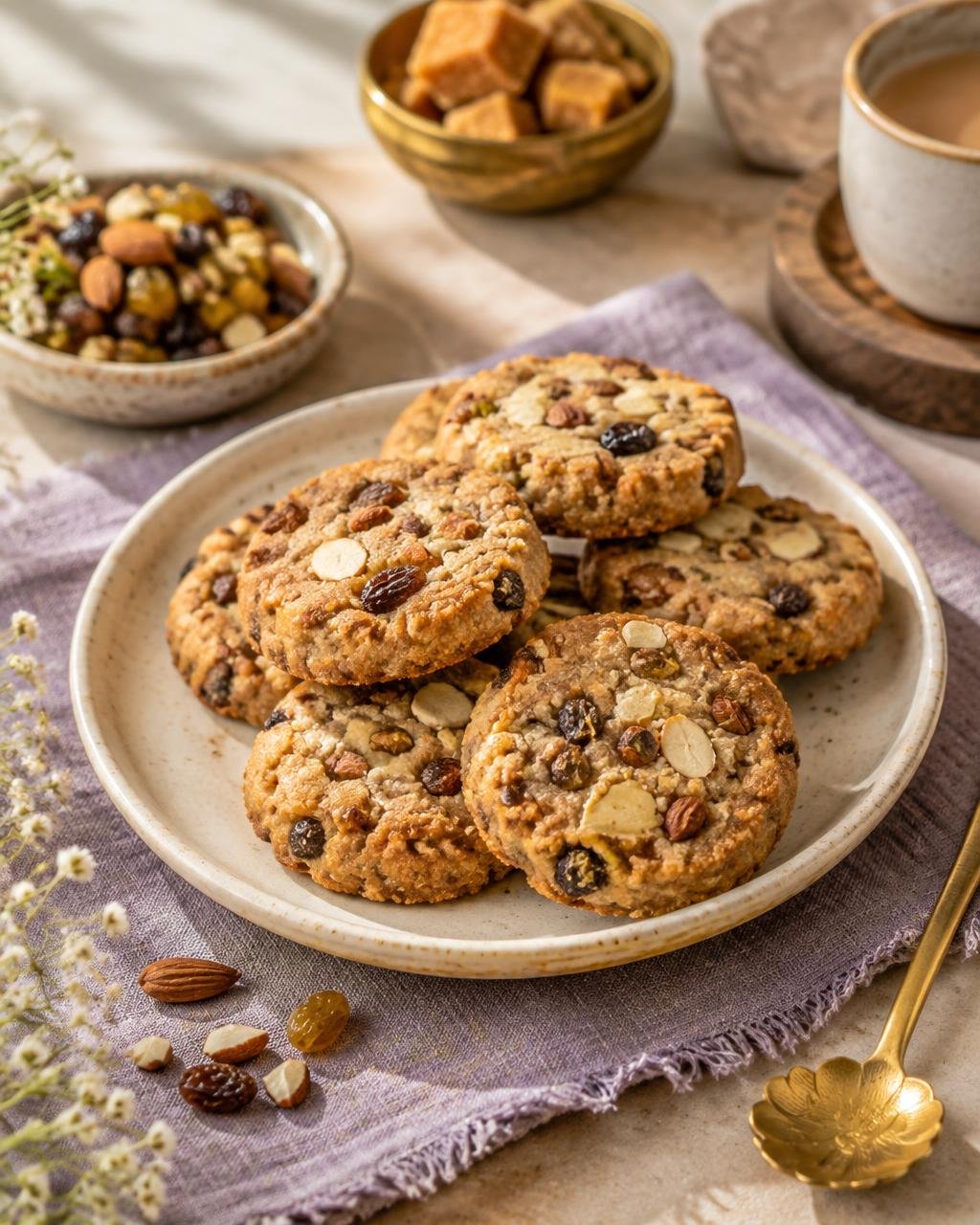 Jowar, Dryfruit & Jaggery Cookies